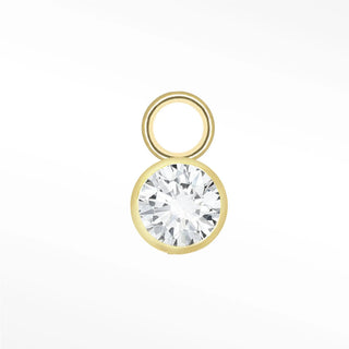 Diamond bezel 14k yellow mini charm - 14k / 2.5mm / single