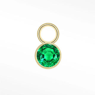 Emerald bezel 14k yellow mini charm - 14k gold / single