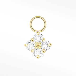Clover med diamond 14k yellow gold mini charm - single