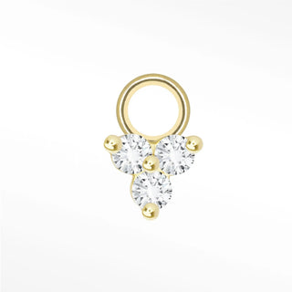 Trinity diamond 14k yellow gold mini charm - single
