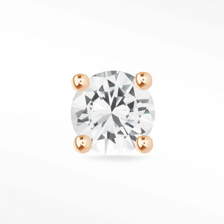 Earring flat back white topaz 14k rose natural gemstones | the wynning studs