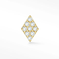 Earrings with Flat Backs 14K Solid Gold - Diamond of Diamonds