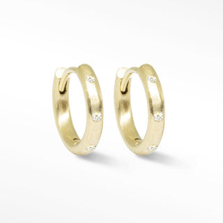 Ellie Diamond Gold 14k Hoop Earrings 13mm - Nina Wynn