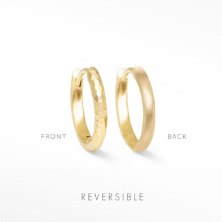 Ellie hammer 14k yellow gold reversible huggies 13mm - hoops