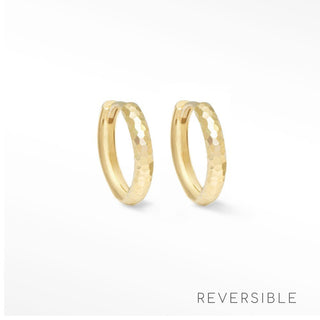 Ellie Hammer 14k Yellow Gold Reversible Huggies 13mm - Nina Wynn