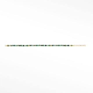 Emerald gemstone chain with 14K yellow gold findings