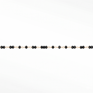 Nina Wynn Ethereal Genuine Black Spinel Permanent Bracelet with beads linked by solid 14k yellow gold wire.