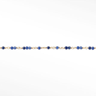 Ethereal Blue Sapphire Permanent Jewelry Chain | Solid 14k Yellow Gold - Sold by the Inch