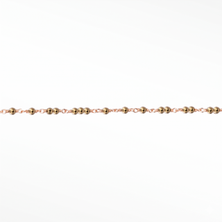 Ethereal Hematite Permanent Jewelry Chain | Solid 14k Rose Gold - Sold by the Inch