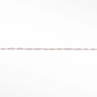 Nina Wynn Ethereal Pearl Permanent Necklace with beads linked by solid 14k white gold wire.