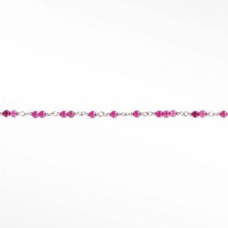 Ethereal Ruby Permanent Jewelry Chain | Solid 14k White Gold - Sold by the Inch