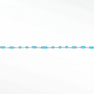 Ethereal Turquoise Permanent Jewelry Chain | Solid 14k Rose Gold - Sold by the Inch