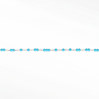 Ethereal Turquoise Permanent Jewelry Chain | Solid 14k White Gold - Sold by the Inch
