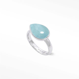 Is it just me or did the energy get a whole lot calmer? This stackable aquamarine ring