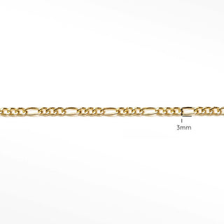 Figaro 3mm Yellow Gold Filled Chain for Permanent Necklace - Nina Wynn