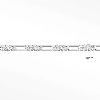 Figaro 5mm silver chain for permanent necklace