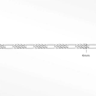 Figaro 4mm silver chain for permanent necklace