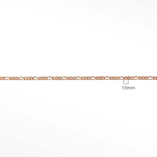 Figaro rose gold filled chain 1.5mm wide gold filled chain perfect for permanent necklace use