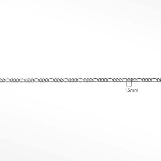 Figaro silver chain for permanent necklace - sterling / no clasp