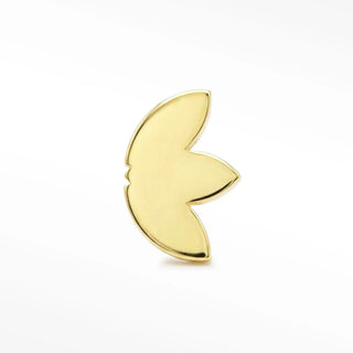 Flat back earrings 14k gold with a minimalist gold-colored three-leaf clover pin for women earrings