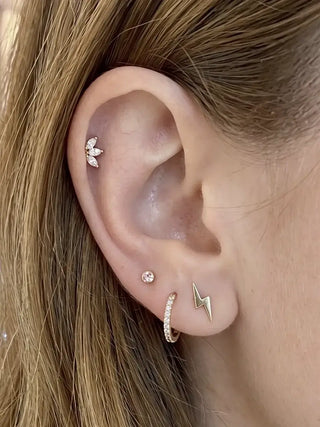 Discover the beauty of flat back 14k moissanite earrings featuring baby lotus design. Perfect for any occasion!