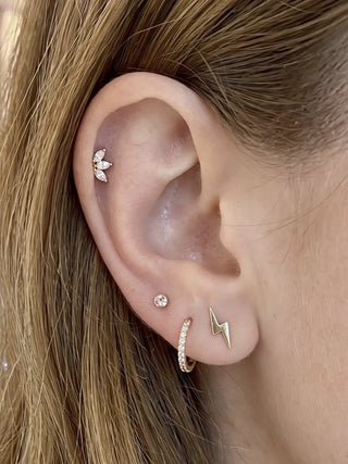 Discover the beauty of flat back 14k moissanite earrings featuring baby lotus design. Perfect for any occasion!