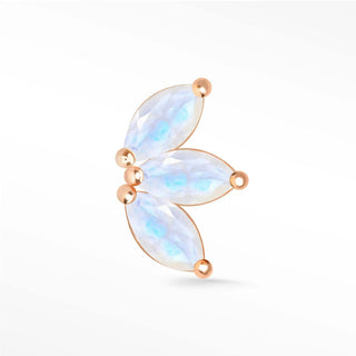 Flat back 14k rose gold moonstone baby lotus | the wynning studs - 14k