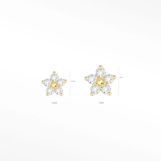 Discover stunning flat back earrings featuring a diamond daisy design in 14k yellow gold. Perfect for stylish