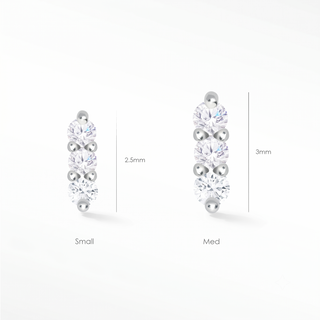 Discover elegant flat back cartilage earrings crafted from 14k white gold with dazzling diamonds. Perfect