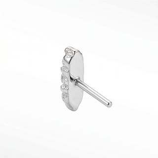 Discover elegant flat back cartilage earrings crafted from 14k white gold with dazzling diamonds. Perfect