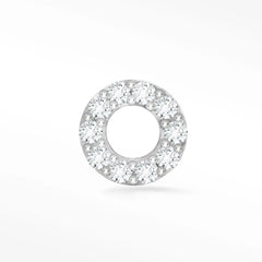 Flat Back Earrings Lab Grown Diamond 14k White Gold Donut
