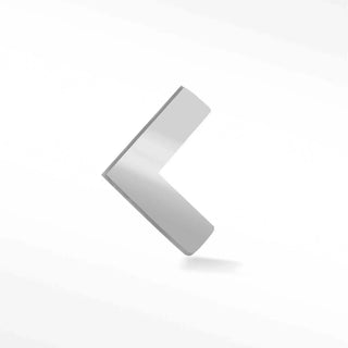 Flat back earring arrow 14k white gold - 14k / single