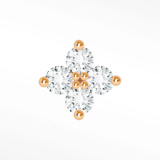Explore our flat back earrings diamond clover featuring set in 14k rose gold. Perfect for every occasion!