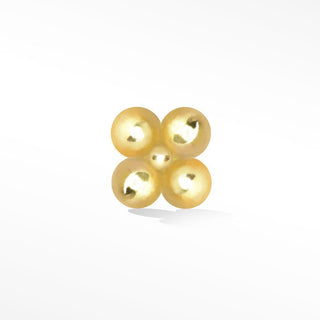 Flat Back Earring Clover bead 14k Yellow - Nina Wynn