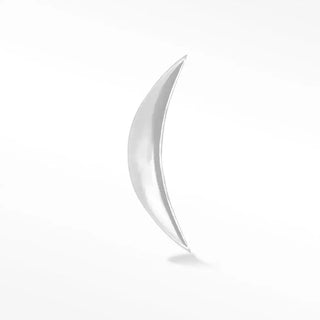 Flat back earring crescent 9mm 14k white - 14k gold