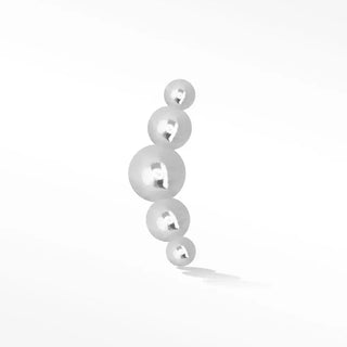 Flat back earring small croissant 14k white gold - 14k