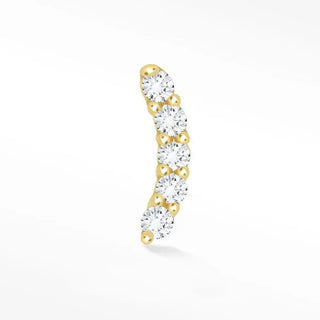 Flat back earring diamond climber 14k yellow gold - 14k