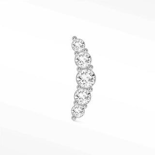 Flat back earring diamond croissant pave med 14k white - 14k gold