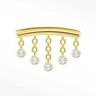 Flat back earring diamond hidden helix dangle 14k yellow - 14k gold