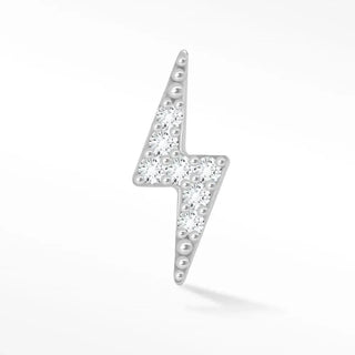 Flat back earring diamond lightning bolt 14k white - 14k gold