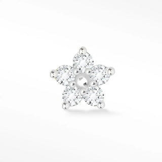 Flat back earring diamond small buttercup 14k white gold - 14k