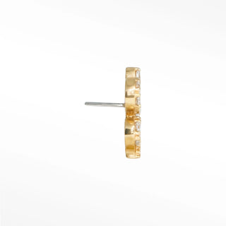 Flat back earrings snake diamond 14k yellow