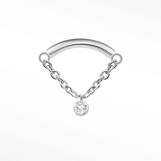 Flat back earrings dewdrop solitaire diamond 14k white