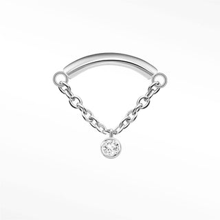 Flat back earrings dewdrop solitaire diamond 14k white