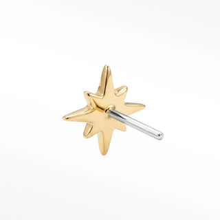 Flat back earrings shining star diamond 14k yellow