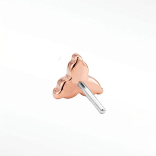 Flat back earring diamond trinity med 14k rose