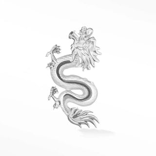 Flat back earring dragon 14k white - 14k gold