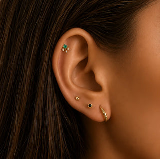 Back earring emerald 14k yellow gold enhance your collection with the timeless elegance
