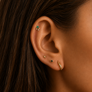 Back earring emerald 14k yellow gold enhance your collection with the timeless elegance