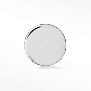 Flat back earring full moon 4mm 14k white - 14k gold / single